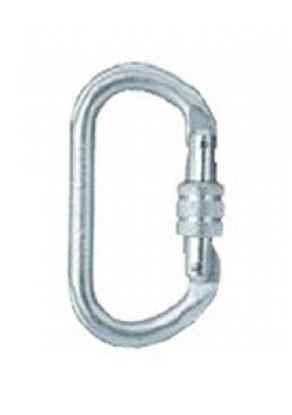 Locking carabiner / galvanized steel - OVALSTEEL S 