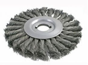Knotted wheel brush