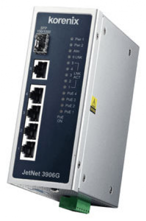 PoE Ethernet switch / industrial / gigabit - 6-port, IEEE802.3af/at | JetNet 3906G