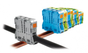 Spring cage connection terminal block / power / DIN-rail / high-current - max. 185 mm², max. 353 A, 1 000 - 1 500 V  