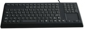 108-keys keyboard / silicone rubber / with touchpad / IP68 - 1.5 mm, 0.8 N, IP68 | K-TEK-M390TP-KP-FN-DT