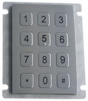 Waterproof keypad / vandal-proof / 12-keys / stainless steel - 0.45 mm, 1.0 N, +/-0.1N, IP65 | K-TEK-B68KP