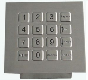 Vandal-proof keypad / 16-key / OEM / stainless steel - 0.45 mm, 1.0 N, +/-0.1 N, IP65 | K-TEK-B75KP