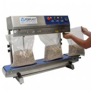Rotary heat sealer / vertical / continuous / sachet  - max. 12 m/min, 1 000 W | FRM 1010 II INOX