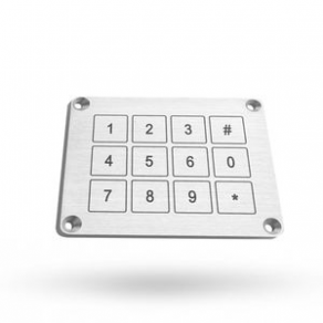 12-keys keypad / piezoelectric / top panel mounting / IP68 - 4x3, RoHs, IP68/IP69K