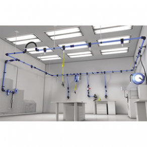 Aluminium pipe system / for compressed air / modular