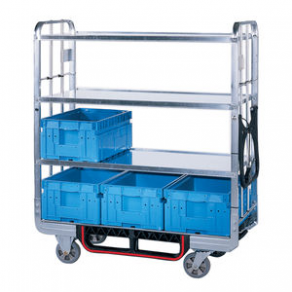 Shelf cart / transport / 4-shelf / for storage containers - 600 E4 | 1 490 x 595 x 1 640 mm , max. 500 kg