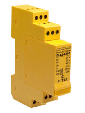 DIN rail surge arrester / for data and telecommunication lines / plug-in / 2 pair - Imax. 20 kA, IP20 | DLA2 series