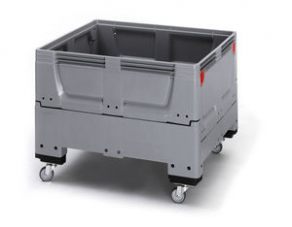 Plastic pallet box / folding / wheel mounted - max. 120 x 100 x 100 cm | KLG, KSG series