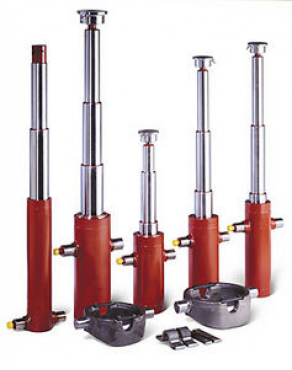 Hydraulic cylinder / telescopic / single-action - 20 - 100 t