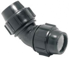 Compression fitting / elbow / plastic - ø 32 - 110 mm, 45° | PP7066 series