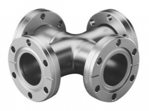 Flange fitting / cross / stainless steel - ConFlat