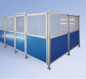Machine enclosure partition / wire mesh