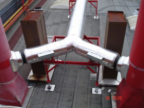 Spray booth pipe expansion joint