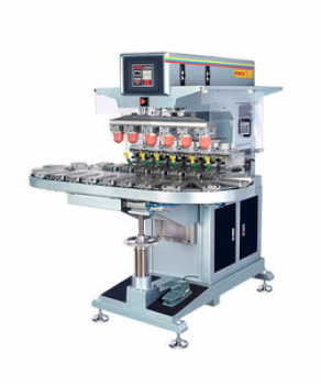 Six color pad printing machine / with closed ink cup / electropneumatic - 70 x 160 mm, 800 p/h | WN-133E