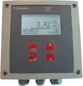 Residual chlorine analyzer / temperature / chlorine dioxide / hydrogen peroxide - 3593 series