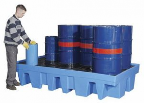 8-drum containment bund / polyethylene - 2 560 x 1 350 x 510 mm | PP8