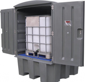 Security storage container for intermediate bulk container (IBC)