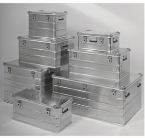 Aluminum crate / for transportation / with lid / protective - max. 1 190 x 750 x 480 mm | KA 64 series