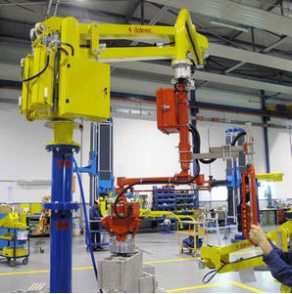 Pneumatic manipulator / with rigid arm / articulated / with gripping tool - max. 550 kg, 2 450 mm | Partner Equo®