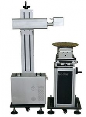 Laser marking center / fiber / motorized / with sliding table