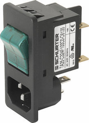 Integrated power entry module / with switch - 10 - 15 A, 250 VAC | 6135