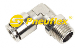 Threaded fitting / push-in / elbow / brass