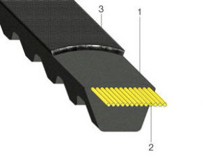 Trapezoidal transmission belt / rubber