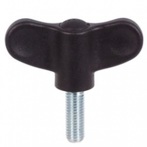 Finned screw / butterfly / zinc-plated steel / polyamide
