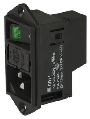 Power entry module with switch / integrated - 8 - 10 A, 250 V | DD11