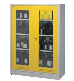 Storage cabinet / safety / with glass doors / floor-mounted - 1 200 x 500 x 1 690 mm | SAFETYBOX® AW 120 