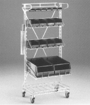 Handling cart / storage / for electronics / container - max. 705 x 455 x 1 630 mm