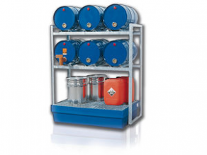 Drums with retention tank shelving