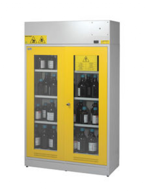 Storage cabinet / safety / with glass doors / floor-mounted - 1 200 x 500 x 1 990 mm | SAFETYBOX® AAW 120 